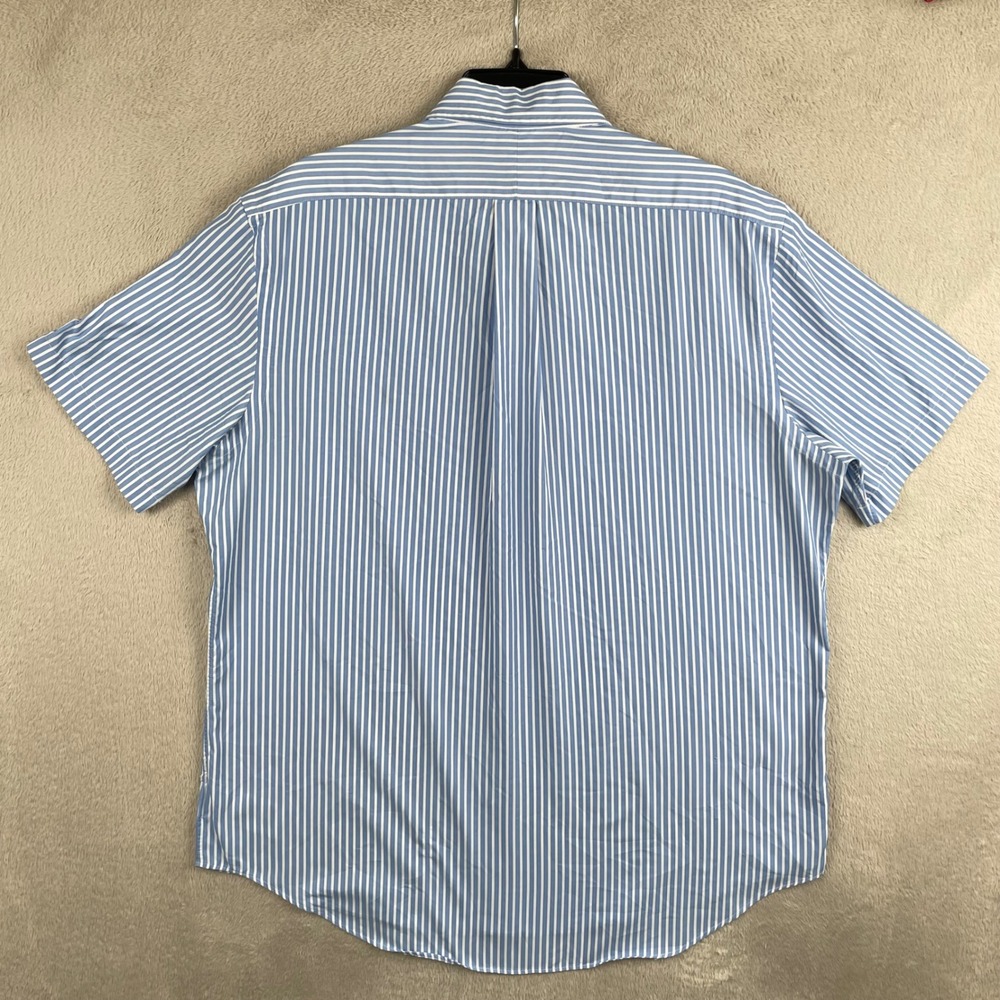 Polo Ralph Lauren Shirt Mens Large Blue Striped Coolmax Performance Button Down - Picture 3 of 8
